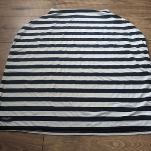 Black & white stripe car seat cover/nursing cover